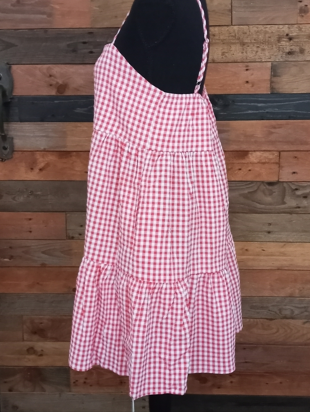 NWT Elleven Red Gingham Mini Dress - Large - Picture 4 of 6